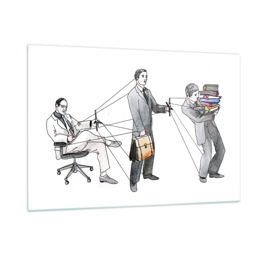 Schilderen op glas - Iedereen heeft zijn meester - 120x80 cm