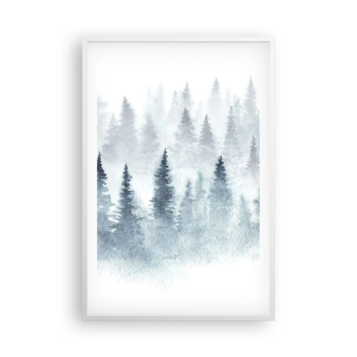 Poster in een witte lijst - Gehuld in mist - 61x91 cm