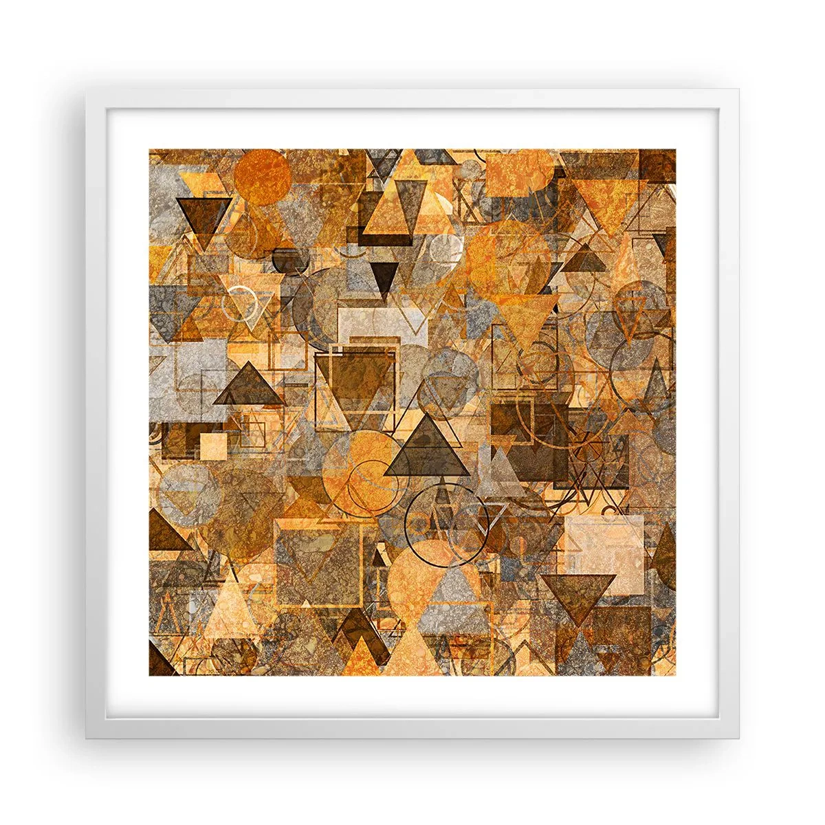 Poster in een witte lijst - De wereld in vorm - 50x50 cm