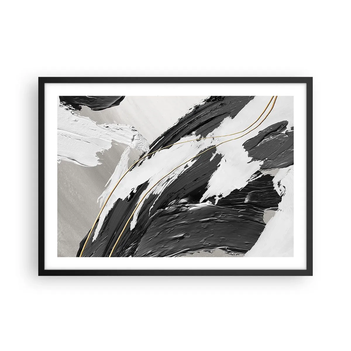 Poster in een zwarte lijst - Abstractie op grote schaal - 70x50 cm