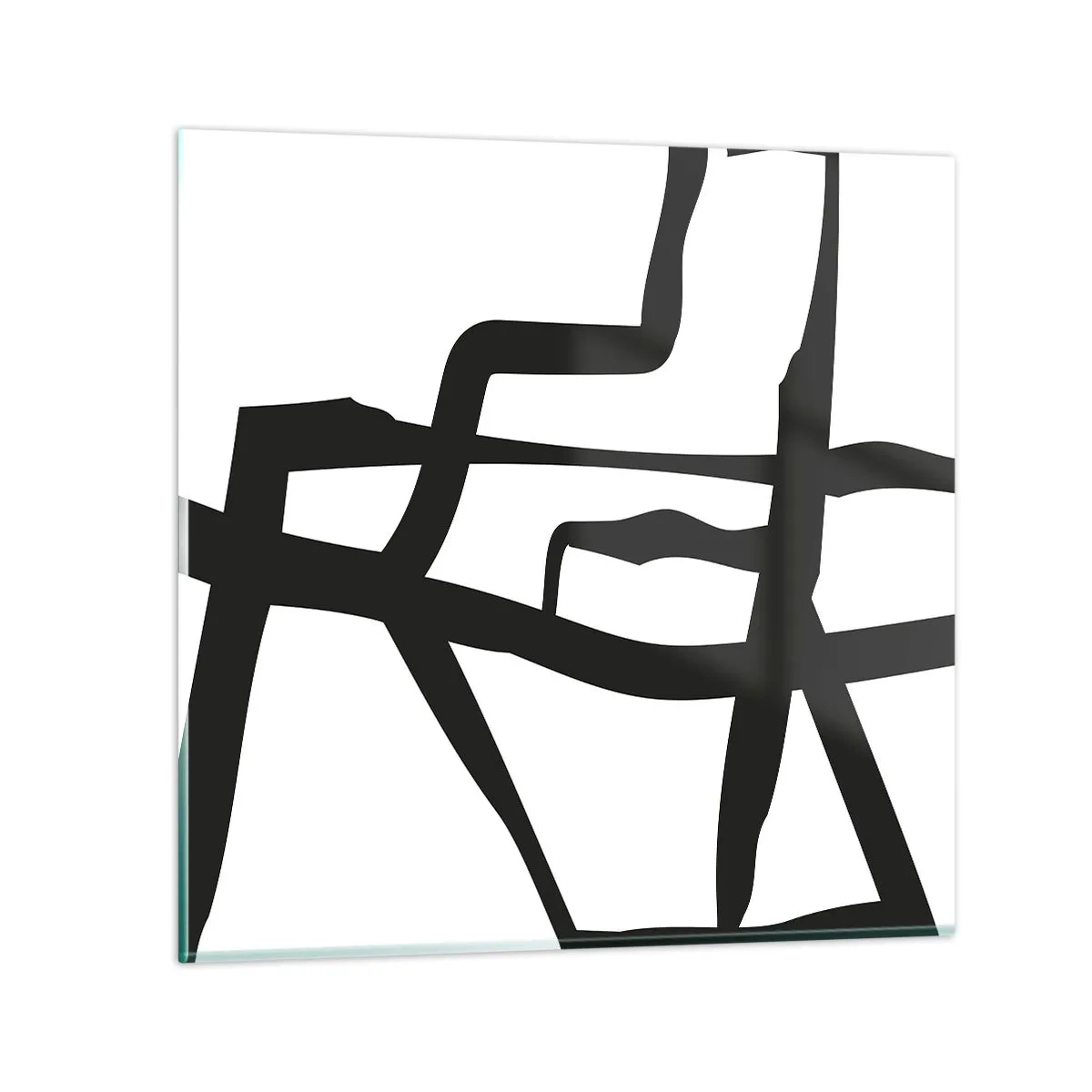 Schilderen op glas - Zwart-wit ontwerp - 40x40 cm