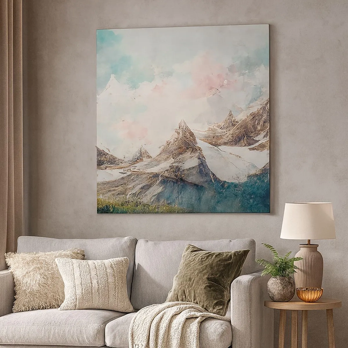 Schilderen op canvas - Rotsbladen - 30x30 cm