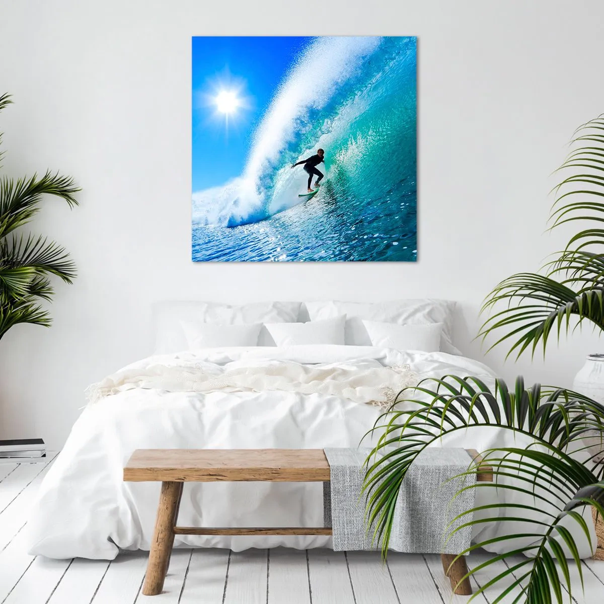 Schilderen op canvas - Door het grote blauw - 30x30 cm