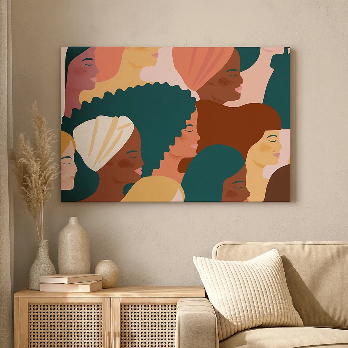 Schilderen op canvas - Alleen vrouwelijkheid - 30x30 cm