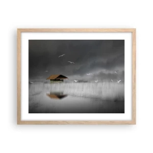 Een poster in een licht eiken lijst - Beschutting tegen regen - 50x40 cm