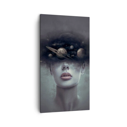 Schilderen op canvas - En de planeten worden gek... - 45x80 cm