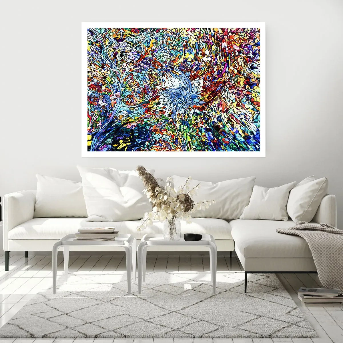 Poster - Glas in lood druppel - 50x40 cm