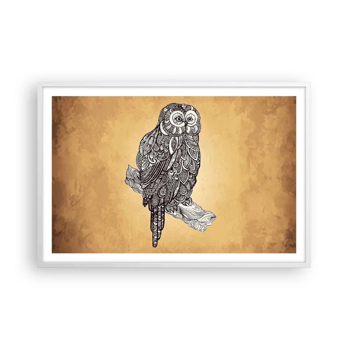 Poster in een witte lijst - Ingewikkelde ornamenten van wijsheid - 91x61 cm