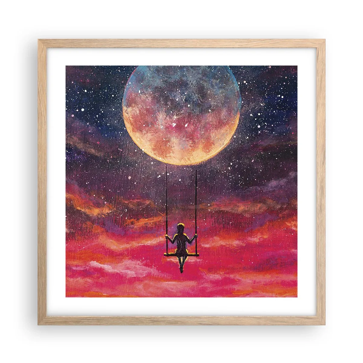 Een poster in een licht eiken lijst - Droom - 50x50 cm