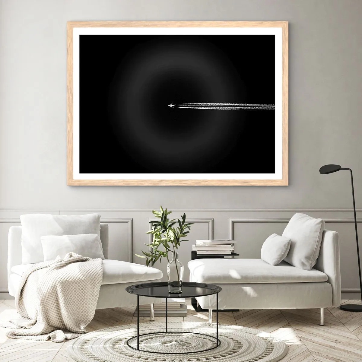 Een poster in een licht eiken lijst - Naar een andere dimensie - 91x61 cm