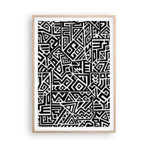 Een poster in een licht eiken lijst - Pre-Columbiaanse compositie - 70x100 cm