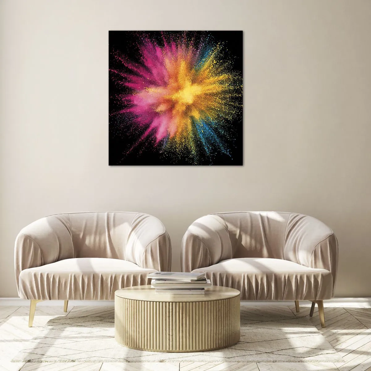 Schilderen op glas - De geboorte van kleuren - 40x40 cm