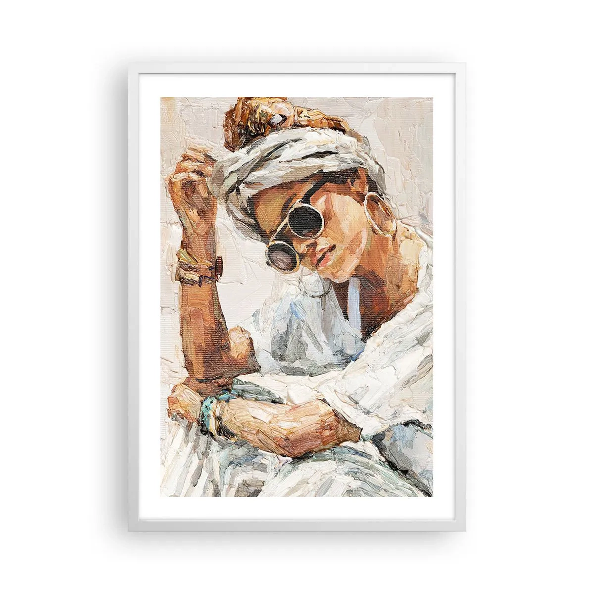 Poster in een witte lijst - Portret in de volle zon - 50x70 cm