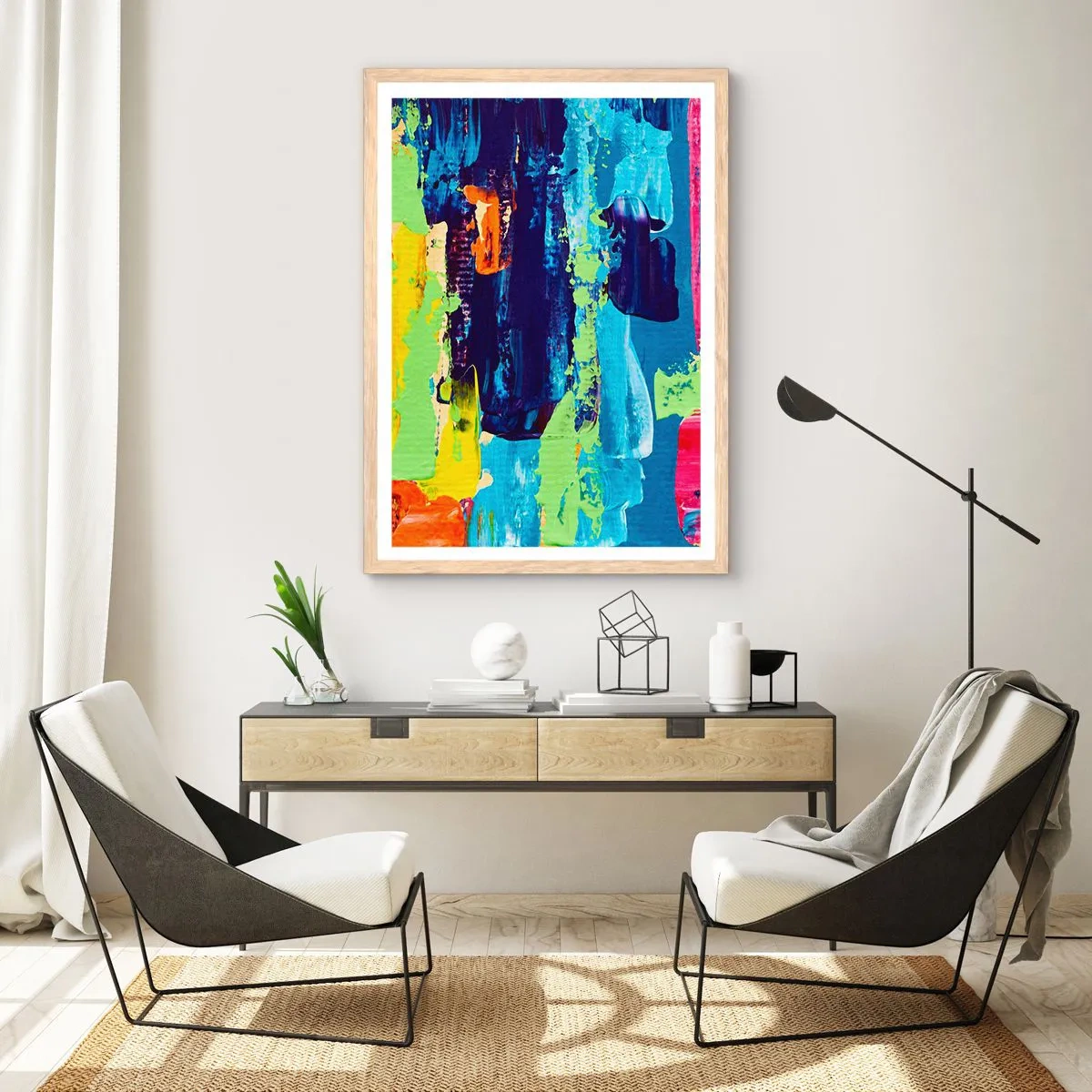 Een poster in een licht eiken lijst - Het leven is mooi! - 61x91 cm