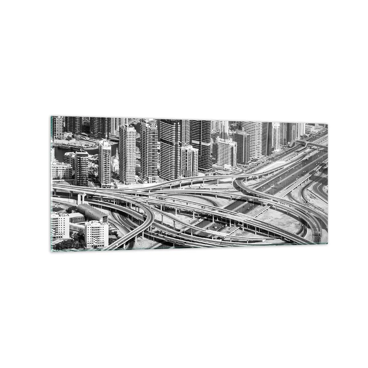 Schilderen op glas - Dubai - de onmogelijke stad - 120x50 cm