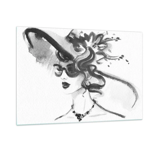 Schilderen op glas - Een dame met karakter - 120x80 cm