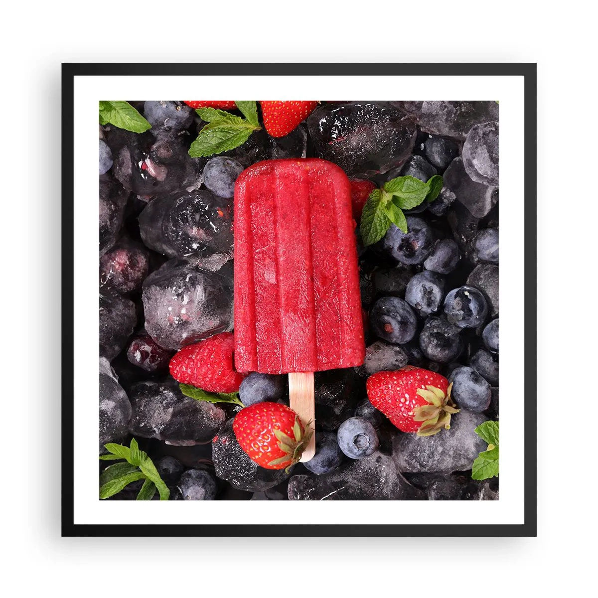 Poster in een zwarte lijst - De smaak van hete zomer - 60x60 cm