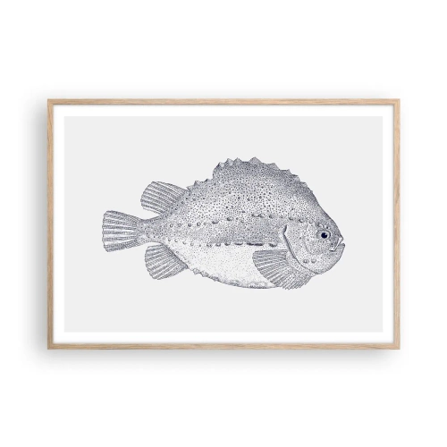 Een poster in een licht eiken lijst - Voor het album van de natuuronderzoeker - 100x70 cm