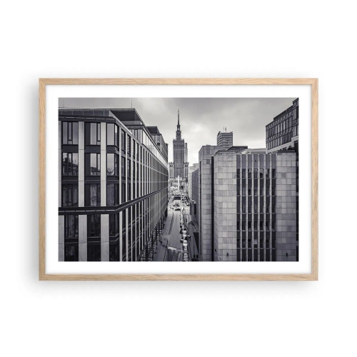 Een poster in een licht eiken lijst - Warschau vallei - 70x50 cm