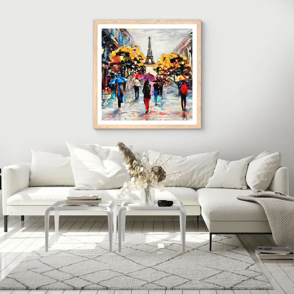 Een poster in een licht eiken lijst - Vooral mooi in de herfst - 40x40 cm