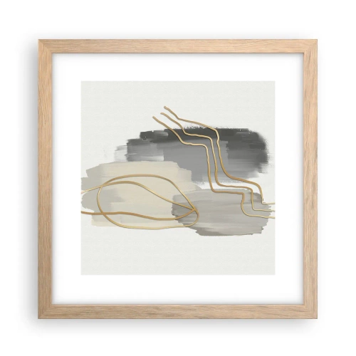 Een poster in een licht eiken lijst - Duur en beweging - 30x30 cm