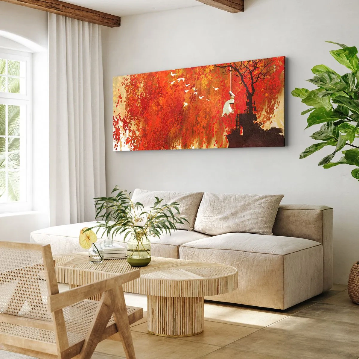 Schilderen op canvas - Zal hij met hen vliegen? - 120x50 cm