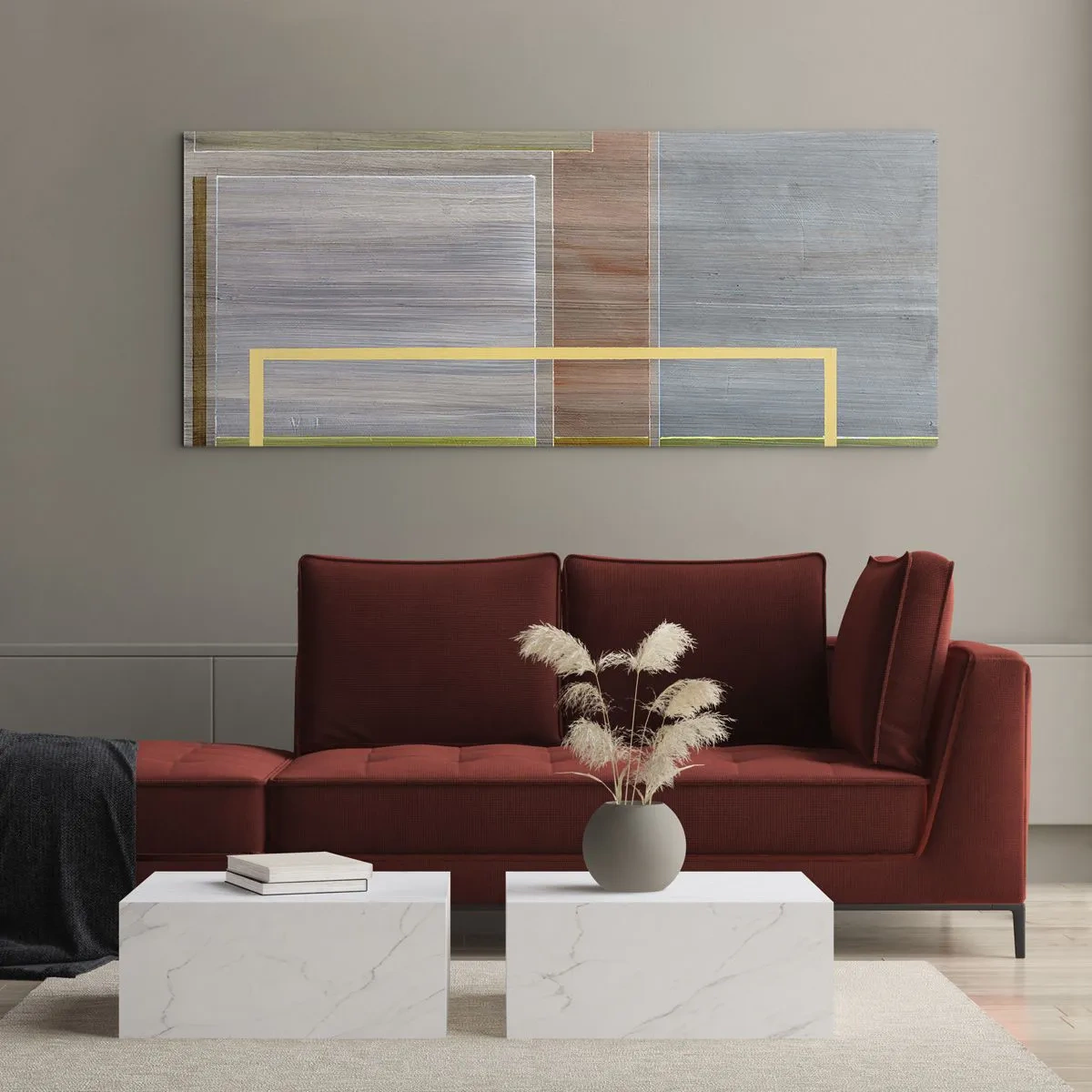Schilderen op glas - Eenvoudig en rustig - 100x40 cm