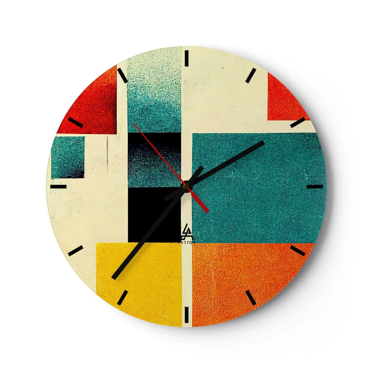 Wandklok - Klok - Geometrische abstractie – goede energie - 40x40 cm