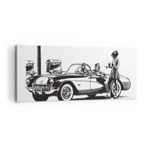 Schilderen op canvas - 60e - zorgeloos Amerika - 100x40 cm