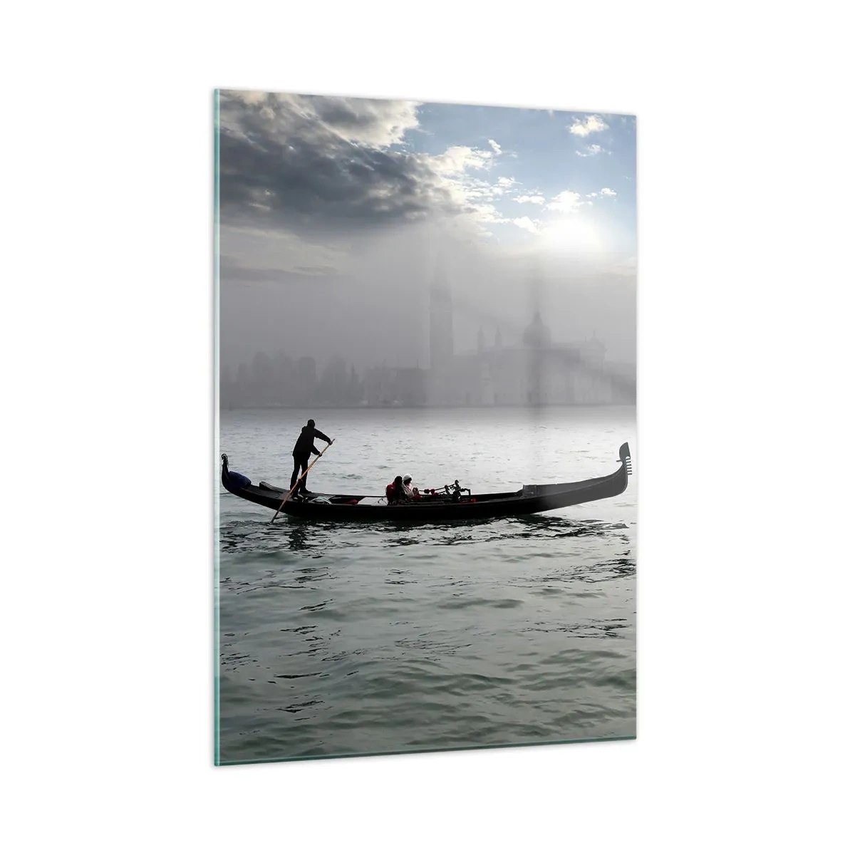 Schilderen op glas - Een fantastische stad van water en mist - 50x70 cm