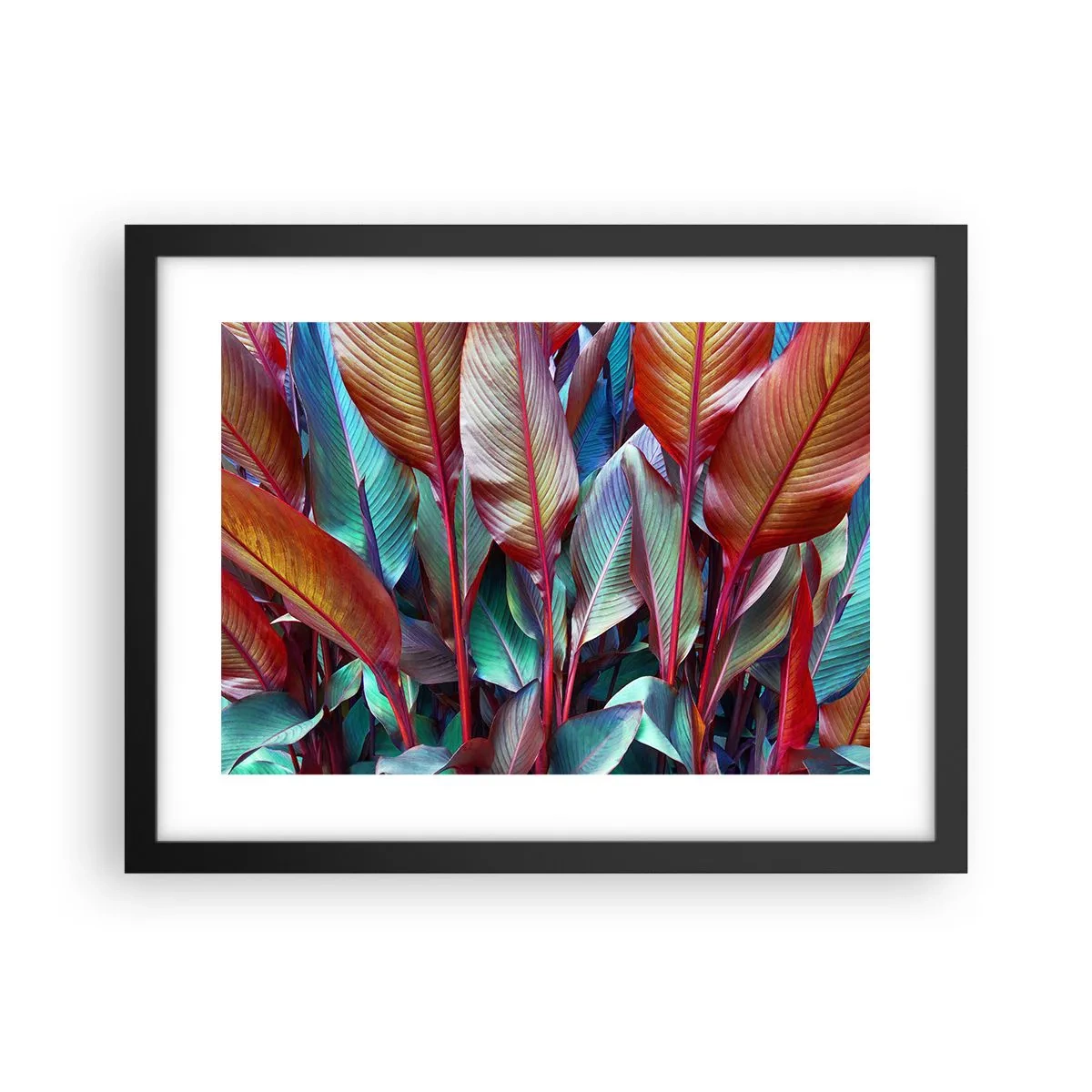 Poster in een zwarte lijst - Een kleurrijk struikgewas - 40x30 cm