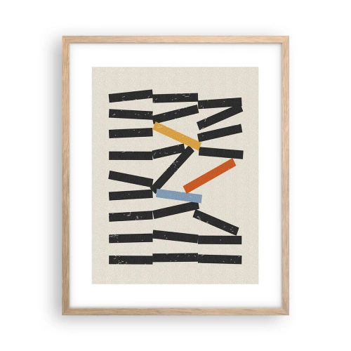 Een poster in een licht eiken lijst - Domino – compositie - 40x50 cm