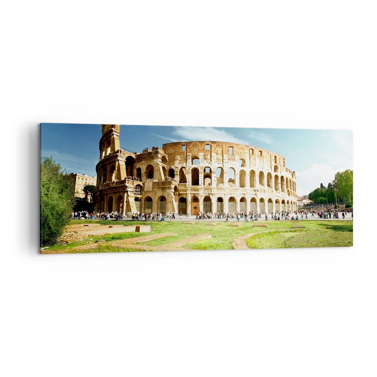Schilderen op canvas - We kunnen nog steeds het gekletter van het geweer horen - 140x50 cm