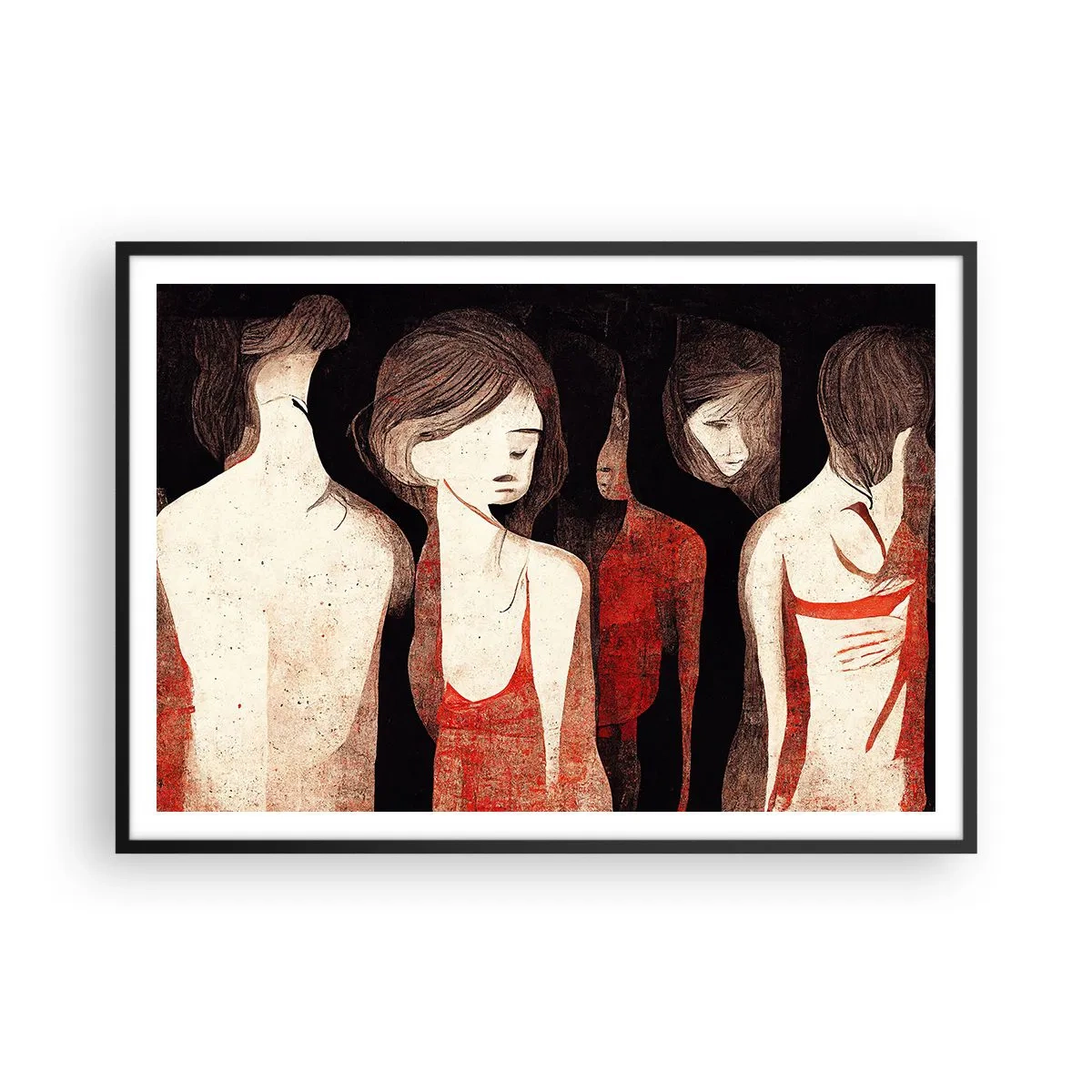 Poster in een zwarte lijst - Madonna's van duisternis - 100x70 cm