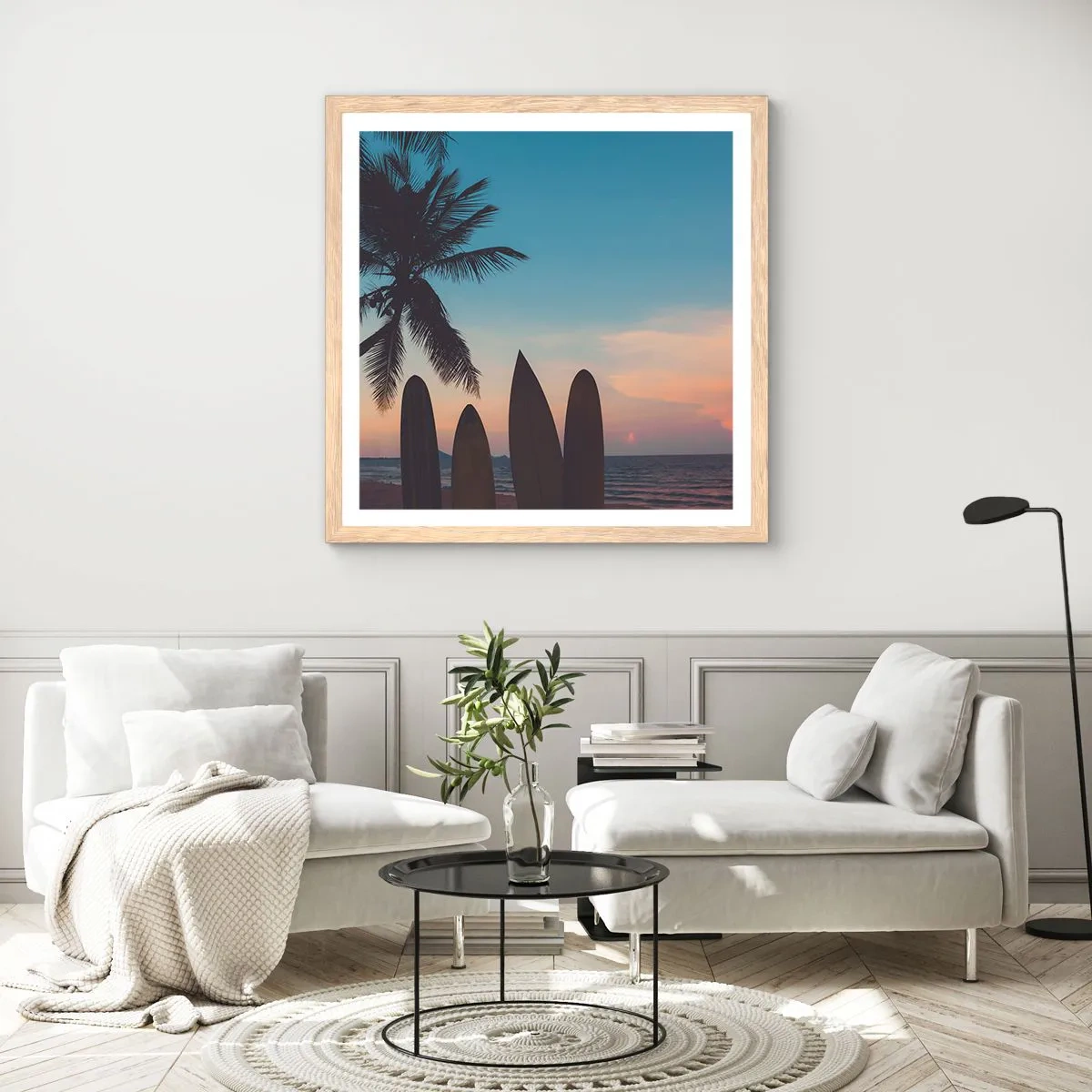 Een poster in een licht eiken lijst - Morgen wordt ook leuk - 60x60 cm