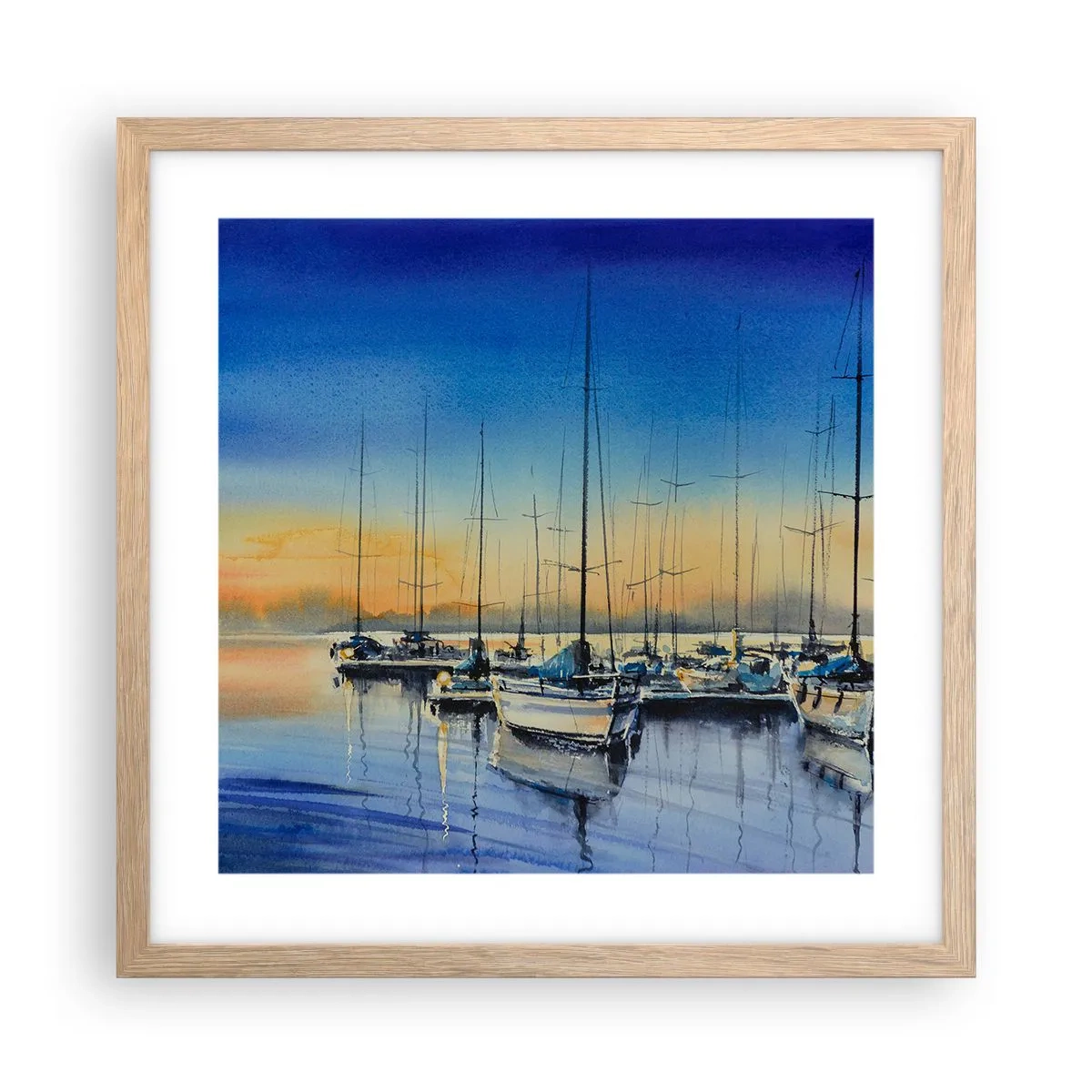 Een poster in een licht eiken lijst - Einde van een goede dag - 40x40 cm