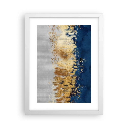 Poster in een witte lijst - Een moderne compositie met sprankeling - 30x40 cm