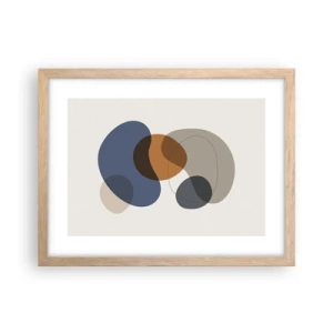 Een poster in een licht eiken lijst - Kleur druppels - 40x30 cm