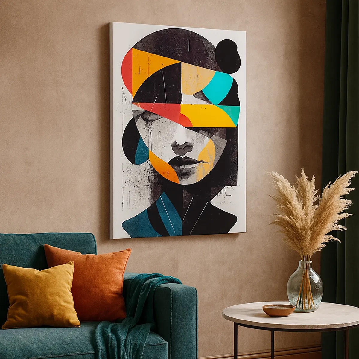 Schilderen op canvas - Veelkleurig innenportret - 50x70 cm