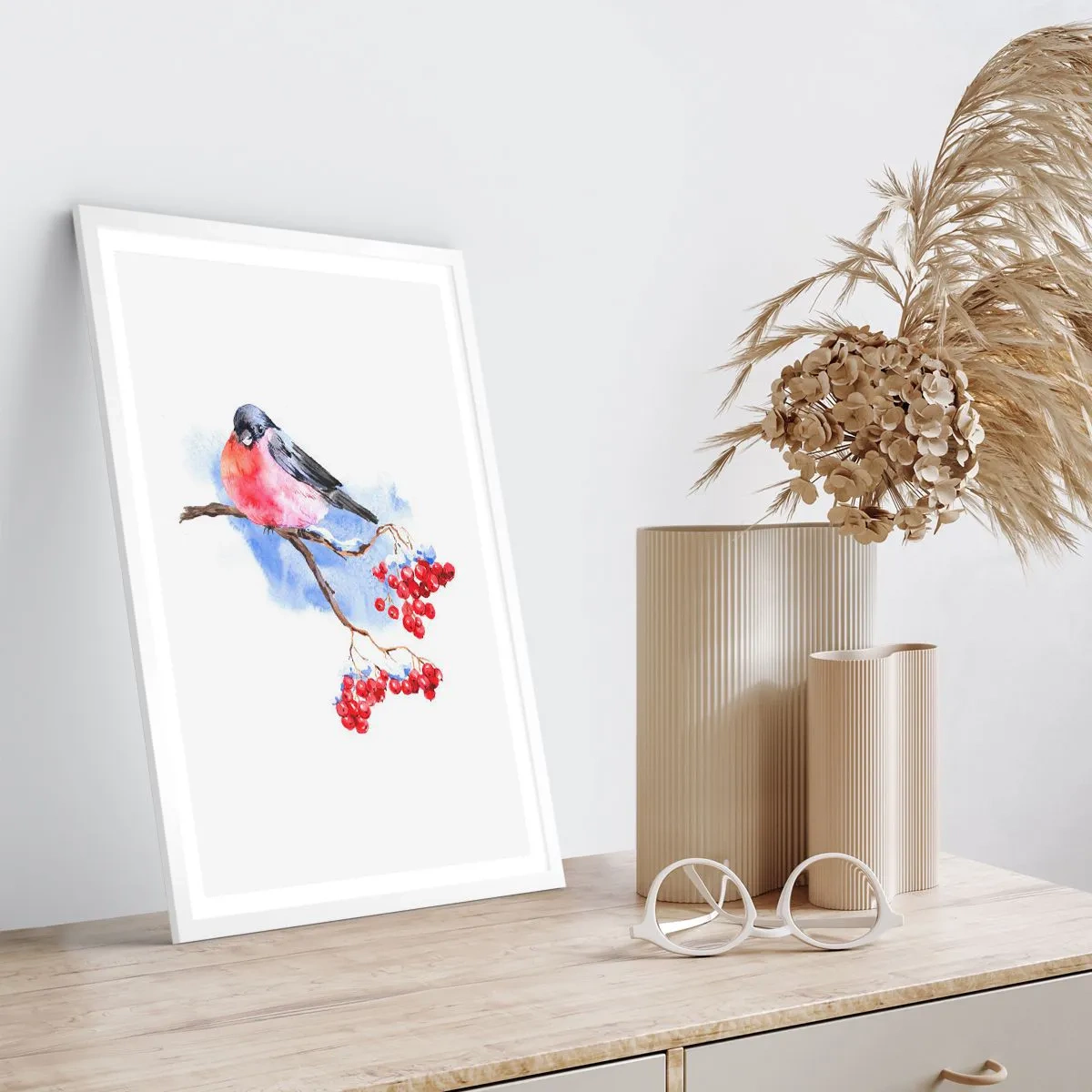 Poster in een witte lijst - Winter in kleur - 70x100 cm