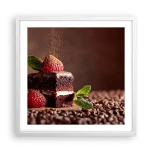 Poster in een witte lijst - Het leven is zoet - 50x50 cm