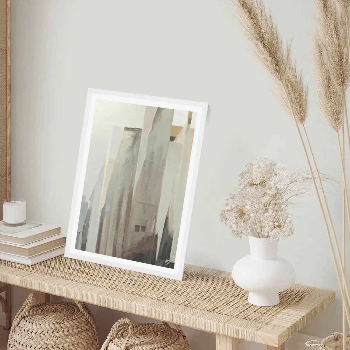 Poster in een witte lijst - Droom over de stad - 70x100 cm