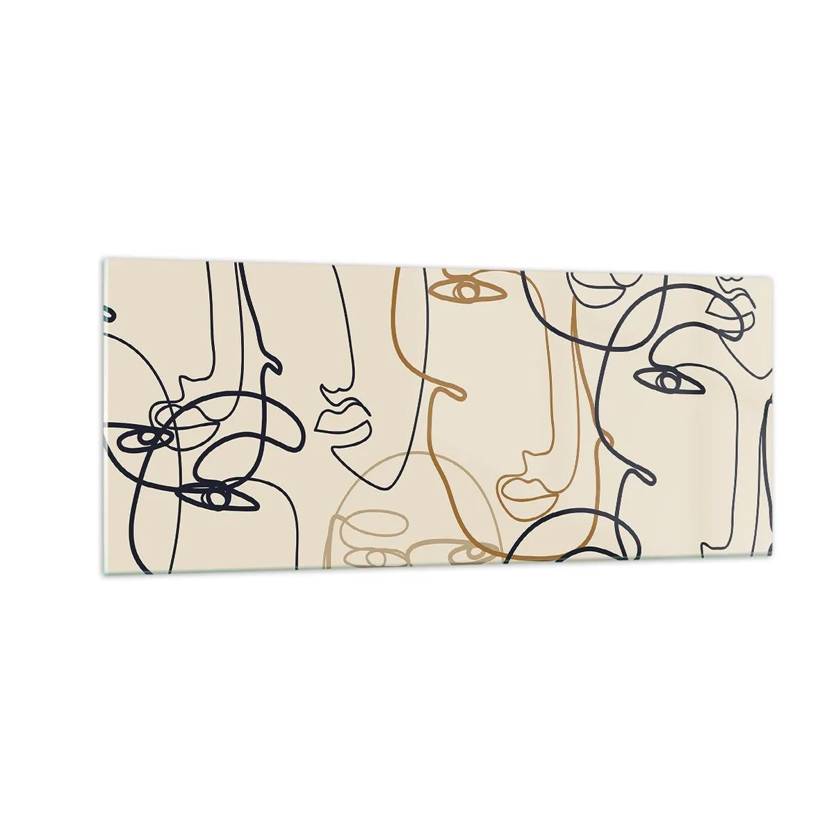 Schilderen op glas - Het portret is vermenigvuldigd - 100x40 cm