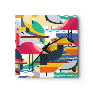 Wandklok - Klok - Vogelfeestje - 30x30 cm