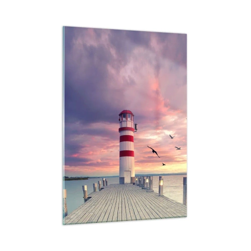 Schilderen op glas - Het is tijd naar de haven te gaan - 50x70 cm