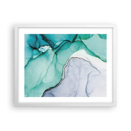 Poster in een witte lijst - Een studie in turkoois - 50x40 cm