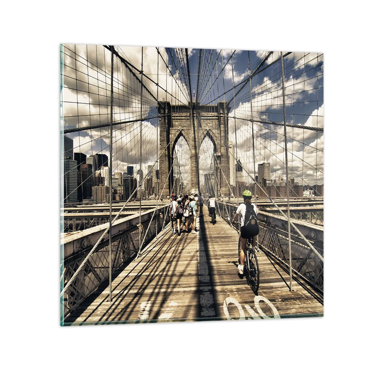 Schilderen op glas - Midden in het hart van de stad - 30x30 cm