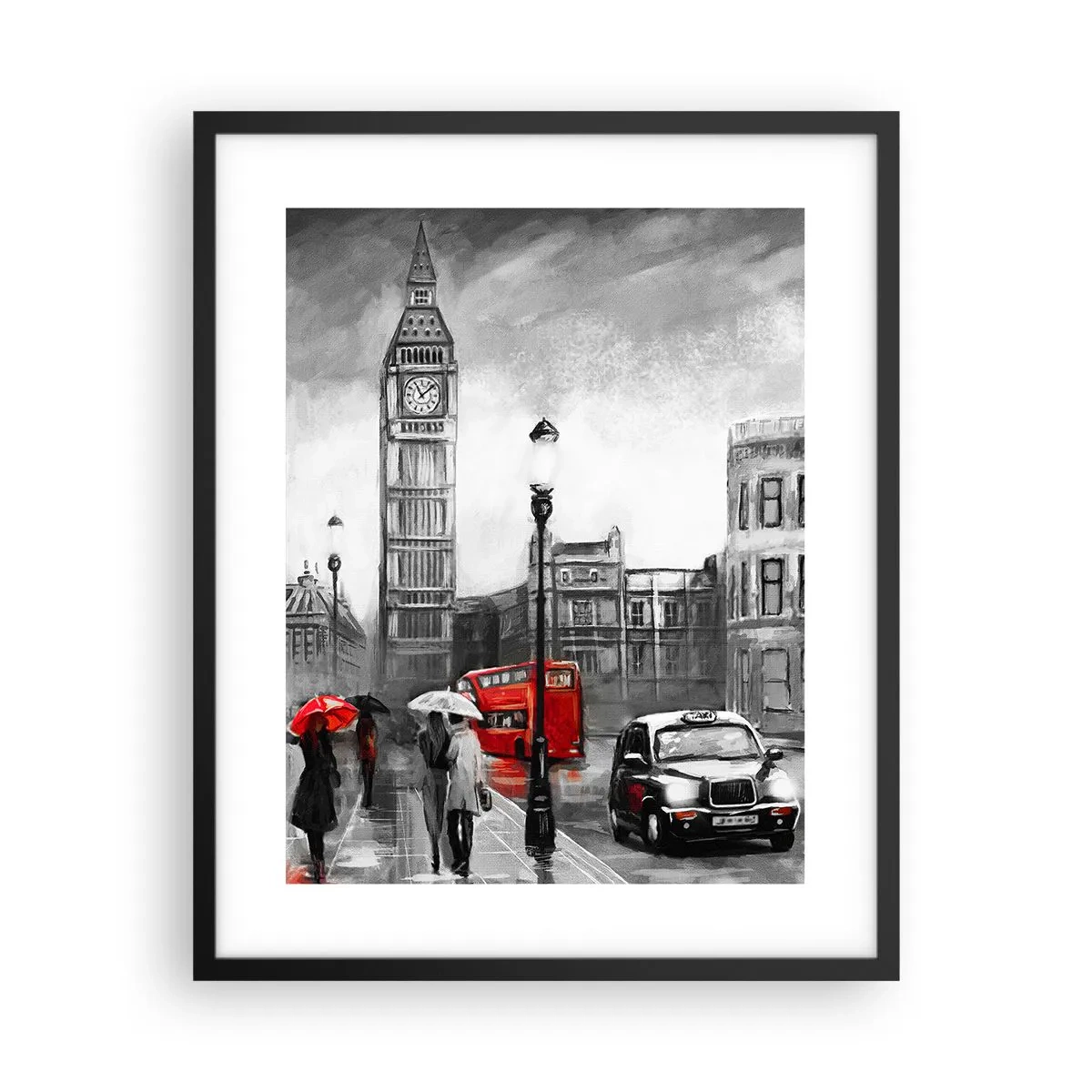 Poster in een zwarte lijst - Helemaal geen grijze stad - 40x50 cm