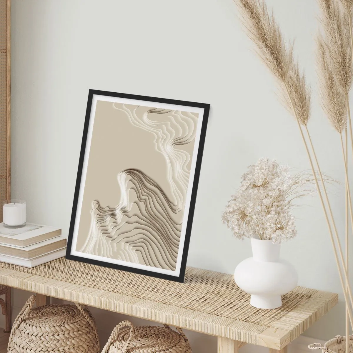 Poster in een zwarte lijst - Kunst topografie - 70x100 cm