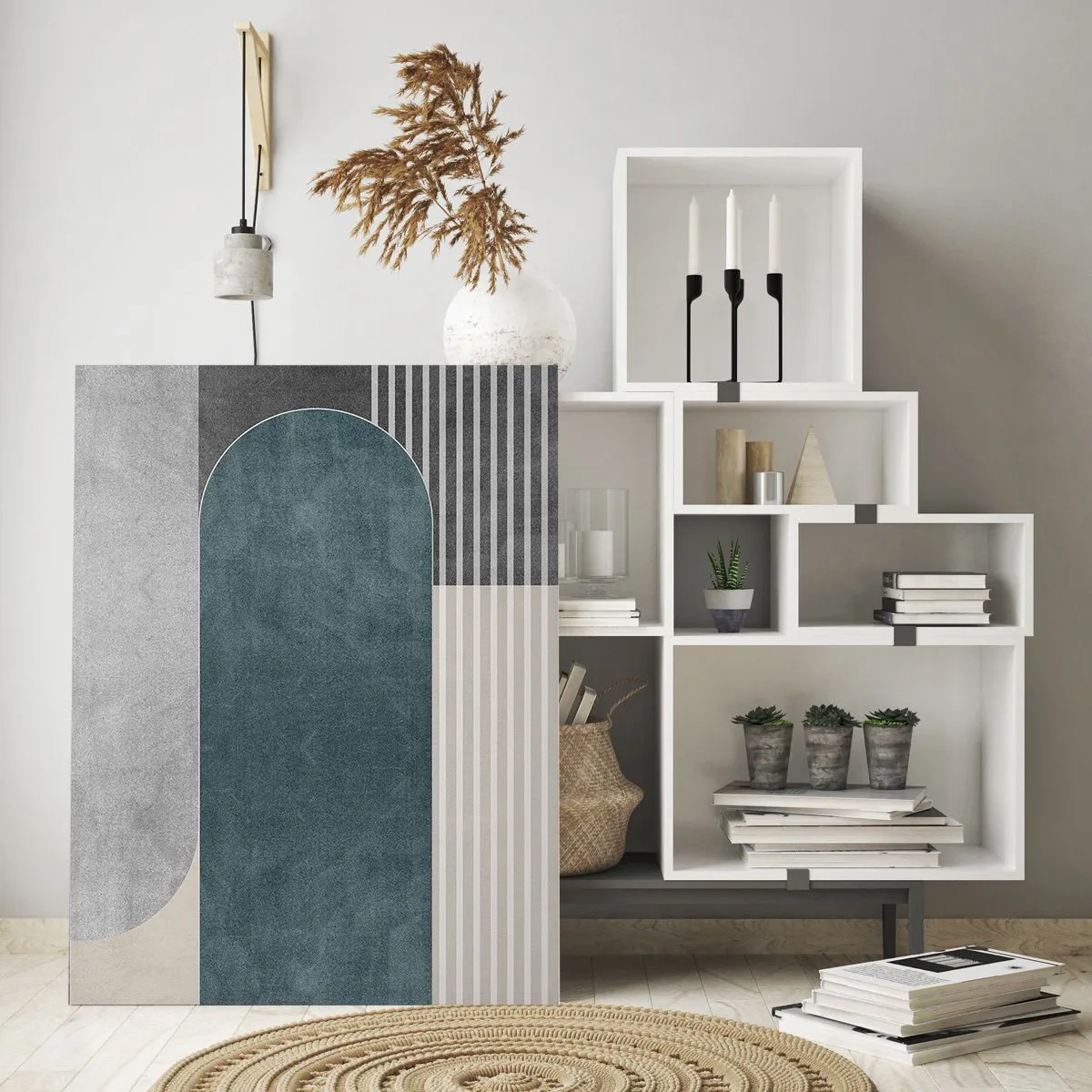 Schilderen op glas - Compositie op niveau - 70x100 cm